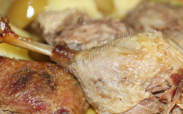 Запеченная утка, фото крупным планом