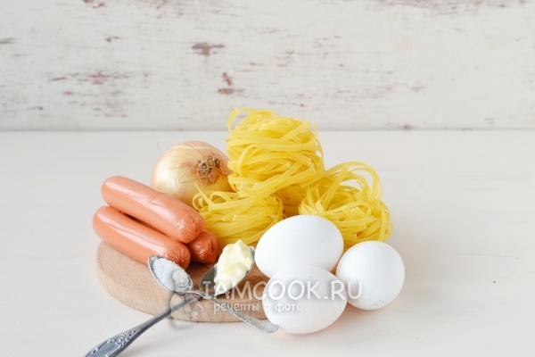 Ингредиенты для запеканки из лапши