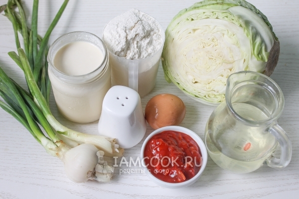Ингредиенты для пирога с капустой на скорую руку