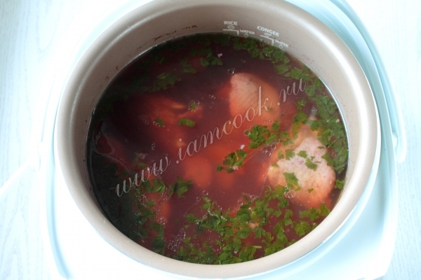 Варим суп с фасолью и курицей в мультиварке