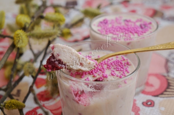 Рецепт желе с творогом и вишней