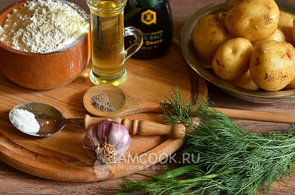 Ингредиенты для лепешек с картошкой