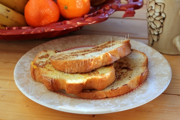 Сладкие гренки из белого хлеба