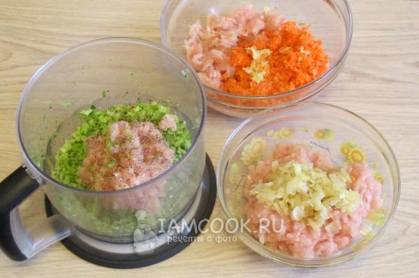 Измельчённые ингредиенты для фарша