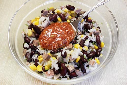 Заправка для рисового салата с мясом