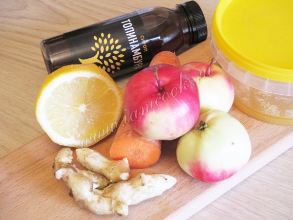 Ингредиенты для салата из топинамбура