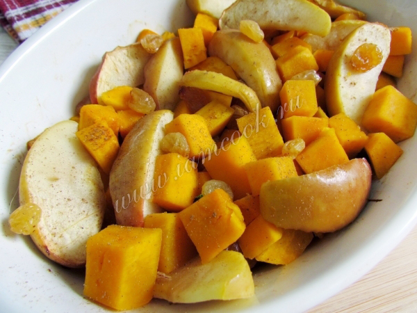 Запекаем яблоки с тыквой