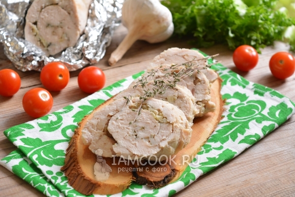 Фото куриного рулета, запеченного в фольге