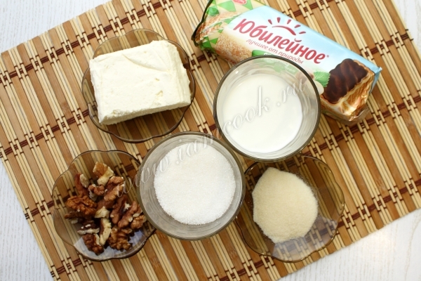 Ингредиенты для новогоднего творожного десерта