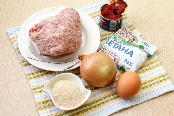 Ингредиенты для фрикаделек в мультиварке