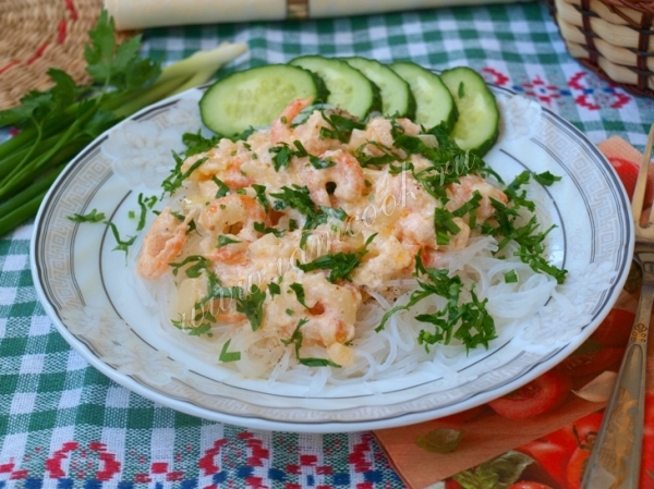 Рецепт креветок в сливочно-чесночном соусе