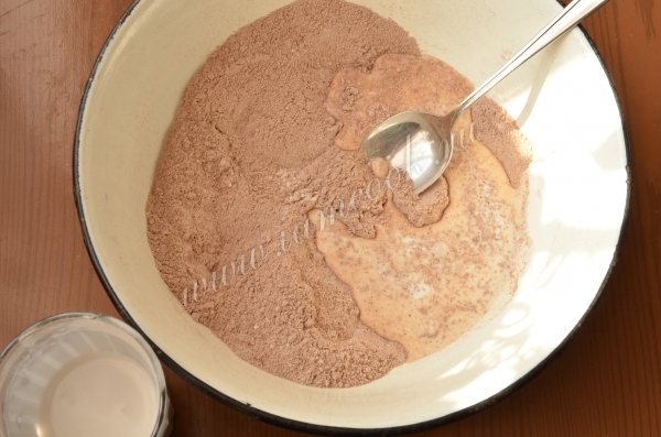 Кокосовое молоко с какао и мукой