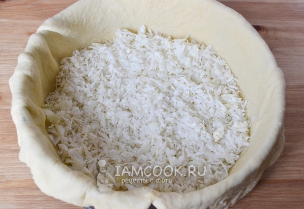 Выложить на тесто капусту