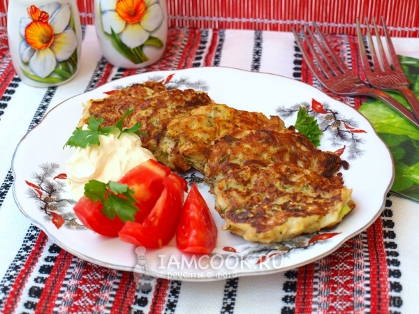 Оладьи из кабачков с овсяными хлопьями