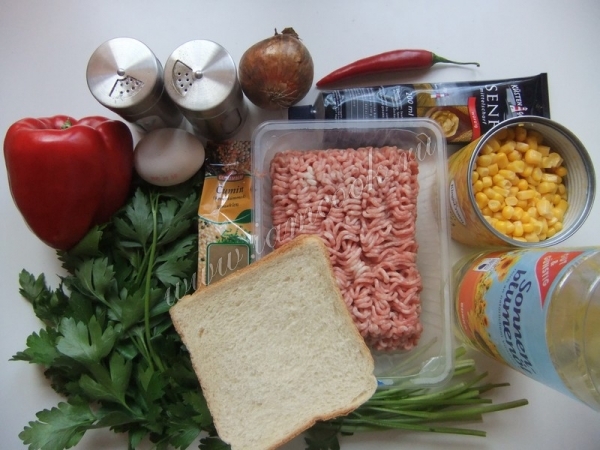 Ингредиенты для мексиканских котлет