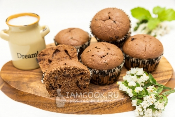 Фото шоколадных маффинов с шоколадными каплями