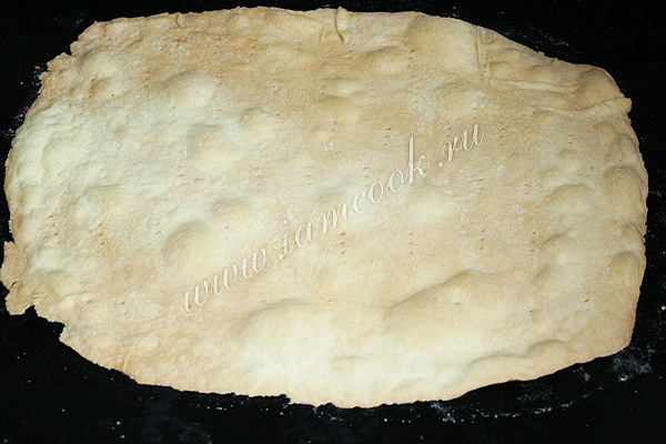 Готовый корж из слоеного теста