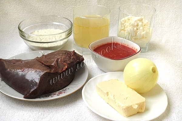 Ингредиенты для приготовления печени по-барски