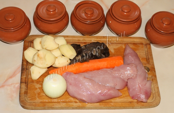 Ингредиенты для домашнего жаркого с индейкой