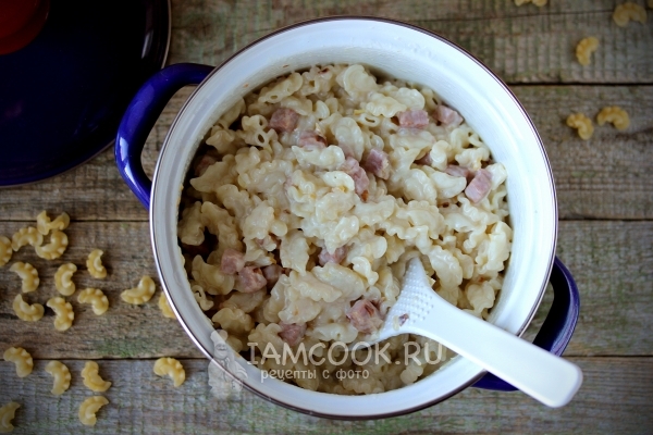 Рецепт макарон с ветчиной