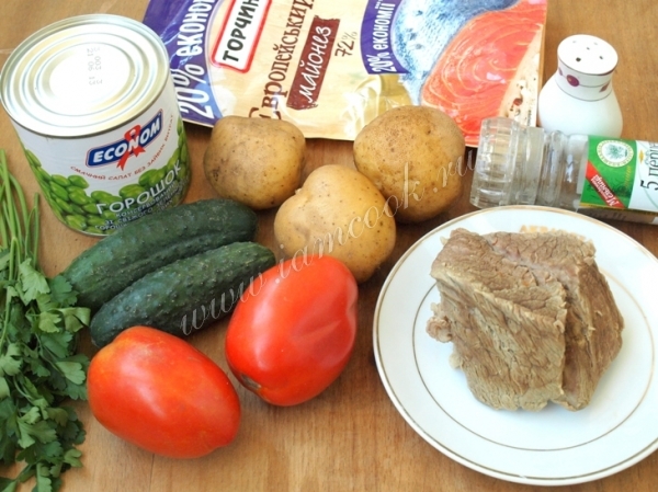 Ингредиенты для боярского салата