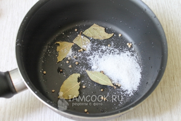 Положить в кастрюлю соль и специи