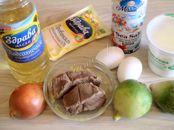 Ингредиенты для салата Ташкент