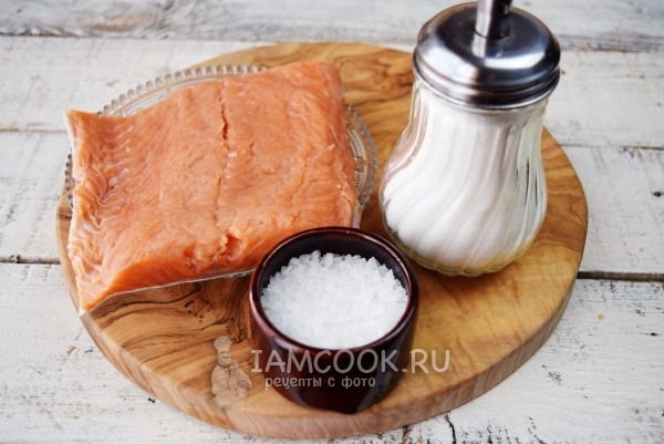 Ингредиенты для слабосоленой семги в домашних условиях