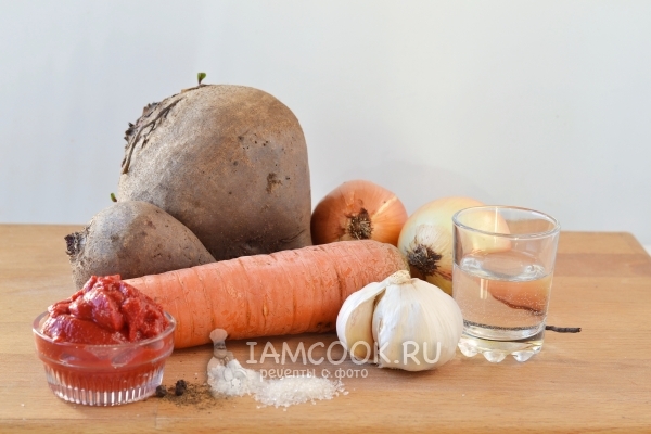 Ингредиенты для икры из свеклы на зиму