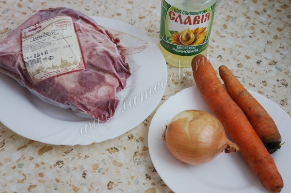 Ингредиенты для тушения говядины в мультиварке