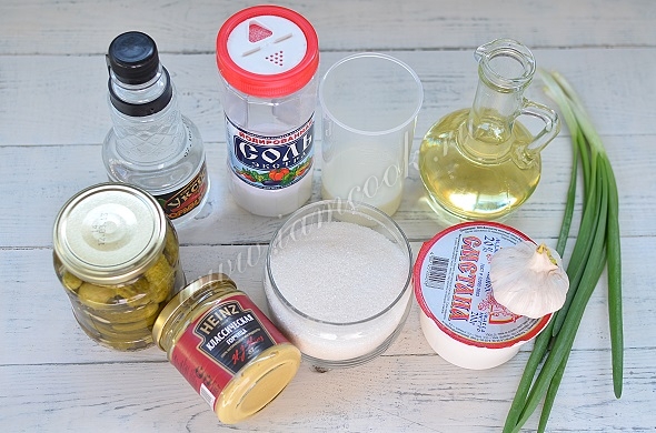 Ингредиенты для соуса Тартар
