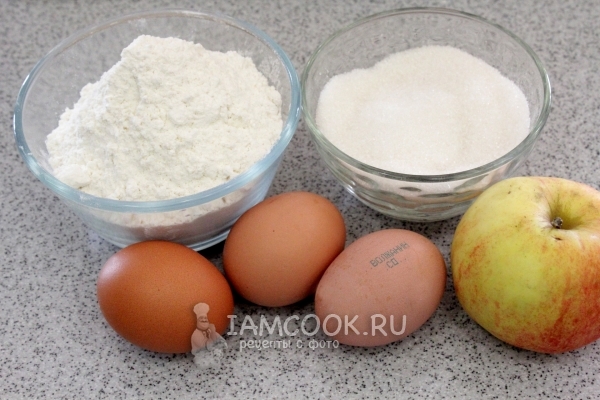 Ингредиенты для шарлотки с яблоками в мультиварке