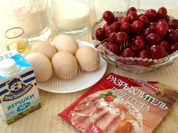 Ингредиенты пирога с черешней