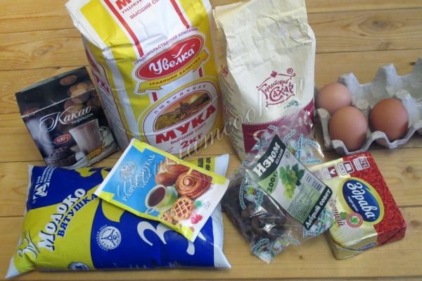 Ингредиенты для шоколадного кекса