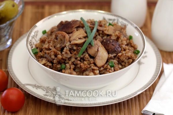 Фото гречки с грибами, приготовленной в мультиварке