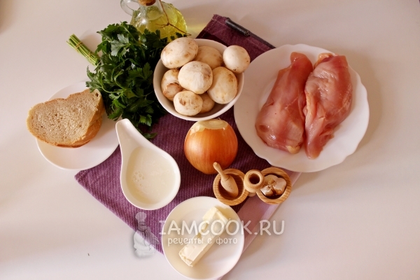 Ингредиенты для рубленых курино-грибных котлет