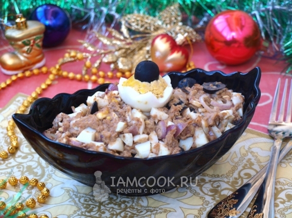 Рецепт салата из тунца с яйцом