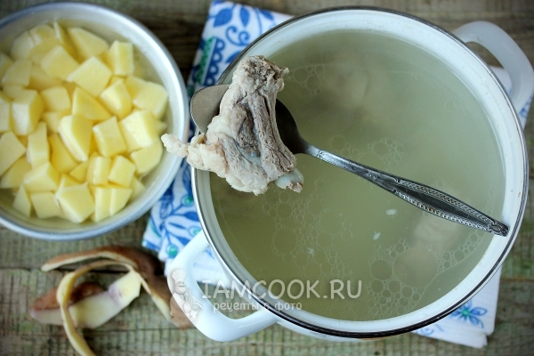 Отварить мясо