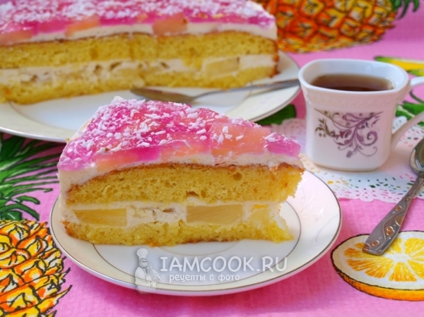 Фото торта с ананасами