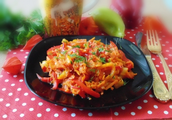 Рецепт закуски из болгарского перца и моркови