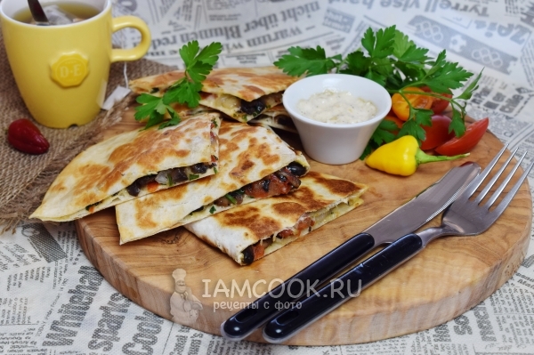 Рецепт кесадильи с грибами