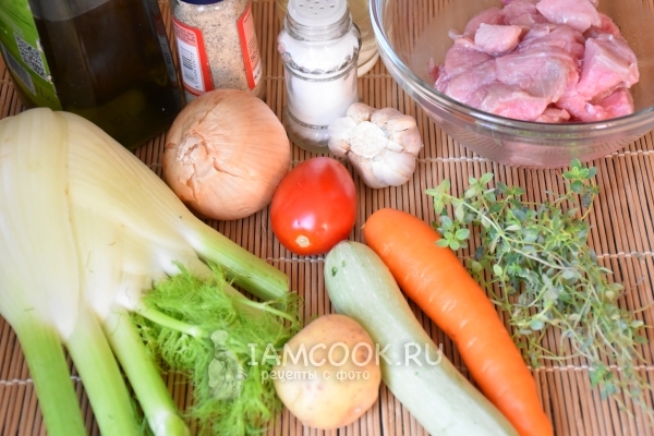 Ингредиенты для рагу с телятиной по-средиземноморски