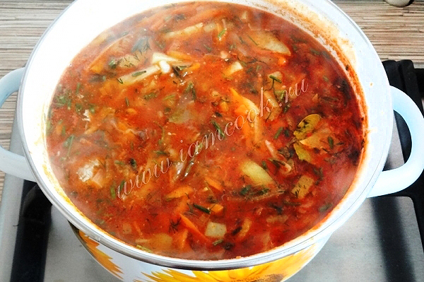 Вкусный домашний борщ с мясными фрикадельками