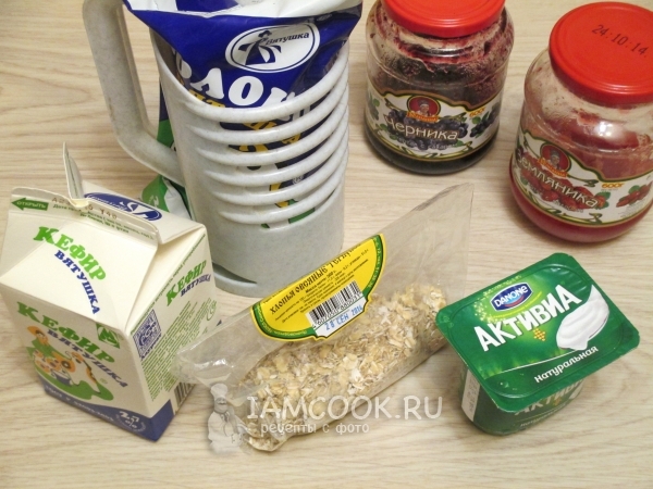 Ингредиенты для овсяной каши в банке