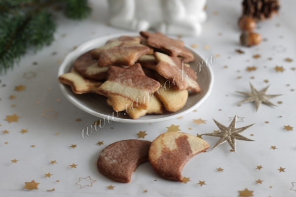 Фото мраморного печенья на Рождество