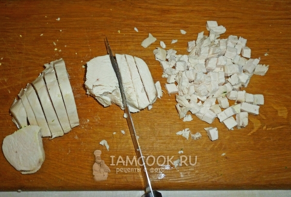 Порезать куриное филе