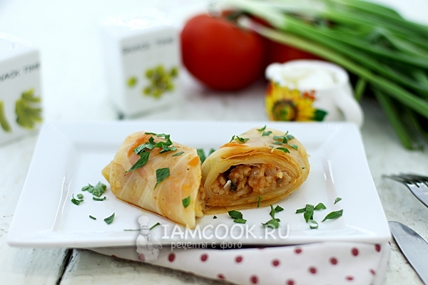 Фото постных голубцов с грибами и рисом