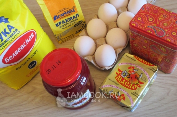 Ингредиенты для песочного пирога с вареньем