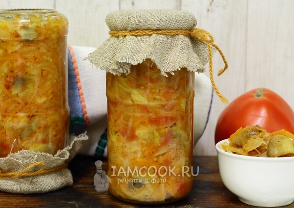 Фото грибной солянки с капустой на зиму