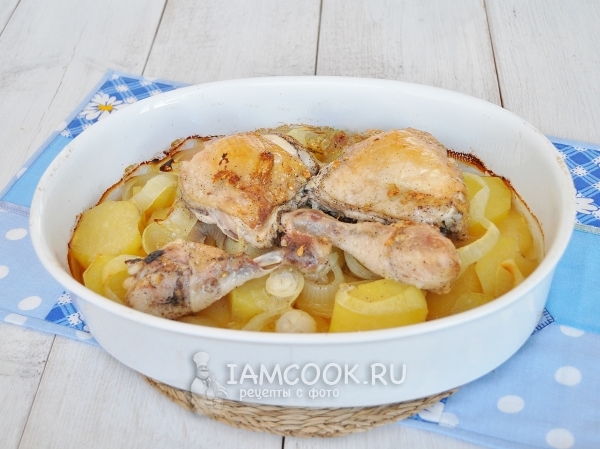 Рецепт куриных ножек с картошкой в духовке